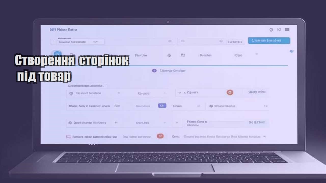 stvorennya storinok pid tovar